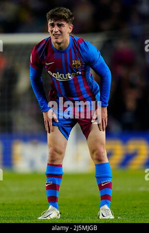 Barcelona, Spain. 24th Apr, 2022. during the La Liga match between FC Barcelona and Rayo Vallecano played at Camp Nou Stadium on April 24, 2022 in Barcelona, Spain. (Photo by Sergio Ruiz/PRESSINPHOTO) Credit: PRESSINPHOTO SPORTS AGENCY/Alamy Live News Stock Photo