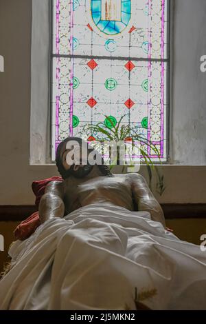 Throne or platform of the passage of the Holy Burial in Holy Week procession Stock Photo