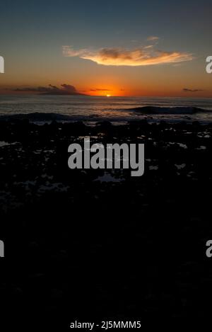 Valle del Gran Rey, La Gomera, Canary Islands, Spain: sunset over Playa del Ingles Stock Photo