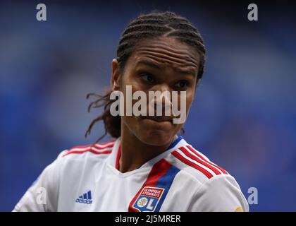 Lyon, France, 24th April 2022. Wendie Renard of Lyon reacts during the UEFA Womens Champions League match at OL Stadium, Lyon. Picture credit should read: Jonathan Moscrop / Sportimage Credit: Sportimage/Alamy Live News Stock Photo