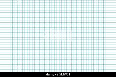 Graph paper. Printable squared grid paper with color horizontal lines. Geometric background for school, textures, notebook, diary. Realistic lined Stock Vector
