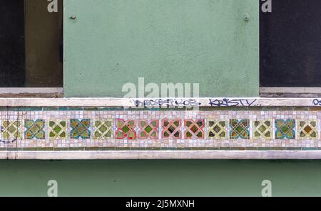 Decorative element with graffiti in Old San Juan Stock Photo