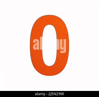 Number 0 - Zero digit on foamy rubber background Stock Photo