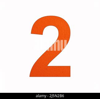 Number 2 - Two digit on foamy rubber background Stock Photo - Alamy