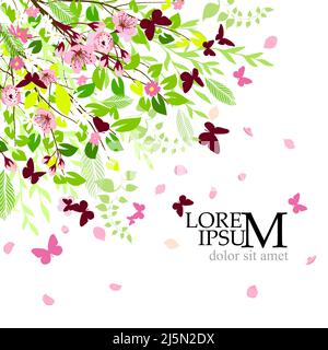 spring flower butterfly vector illustration Stock Vector Image & Art ...