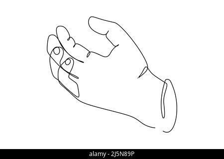 Wrist Palm gesture. Different position of the fingers. Sign and symbol of hand gestures. Single continuous drawing line. Hand drawn style art doodle Stock Vector