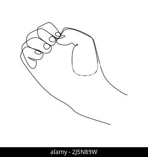checking nail hand gesture continuous line draw design. Sign and symbol of hand gestures. Single continuous drawing line. Hand drawn style art doodle Stock Vector
