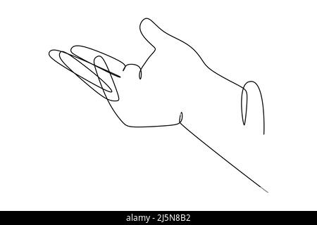 Wrist Palm gesture. Different position of the fingers. Sign and symbol of hand gestures. Single continuous drawing line. Hand drawn style art doodle Stock Vector
