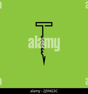 Auger icon isolated on green background.  Stock Vector