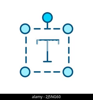 Text selecting and editing tool. Typography in design. Pixel perfect, editable stroke color line icon Stock Vector