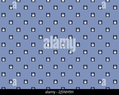 Pixel floppy disc background - high resolution 8 bit seamless pattern Stock Photo