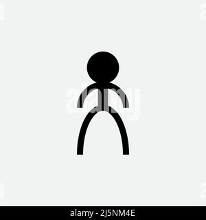 Stickman Character in Vector - Black and White Stock Vector