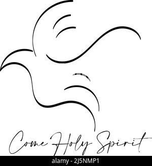 Come Holy Spirit. Quench Our Thirst. Pentecost Sunday. Use as poster, card, flyer or T Shirt Stock Vector