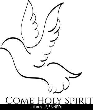 Come Holy Spirit. Quench Our Thirst. Pentecost Sunday. Use as poster, card, flyer or T Shirt Stock Vector