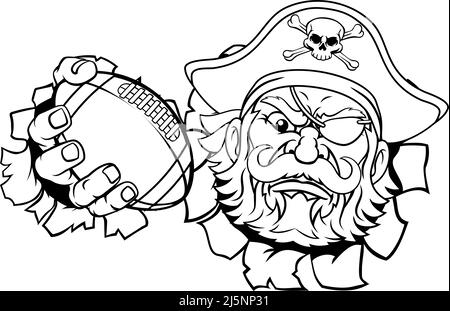 Pirate American Football Sports Mascot Cartoon Stock Vector Image & Art -  Alamy