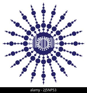 Symmetrical flower mandala for design. Beautiful symbol emblem mascot stamp. EPS10 vector illustration easy to recolor Stock Vector