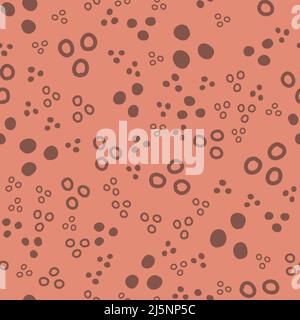 Abstract spots and dots on pink background, seamless pattern for textile and packaging design. Vector illustration with stains, EPS10 easy to recolor Stock Vector