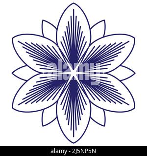 Symmetrical flower mandala for design. Beautiful symbol emblem mascot stamp. EPS10 vector illustration easy to recolor Stock Vector