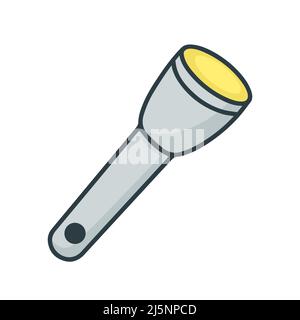 Simple portable flashlight doodle style vector illustration Stock Vector
