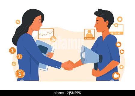Affiliate Marketing Illustration. Stock Vector