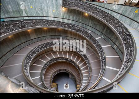 The famous spiral staircase in Vatican Museum  at Rome Stock Photo