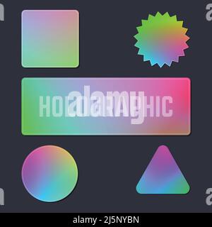 Holographic gradient tags Stock Vector