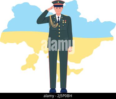 Memory of fallen Ukrainian soldiers 2D vector isolated illustration Stock Vector