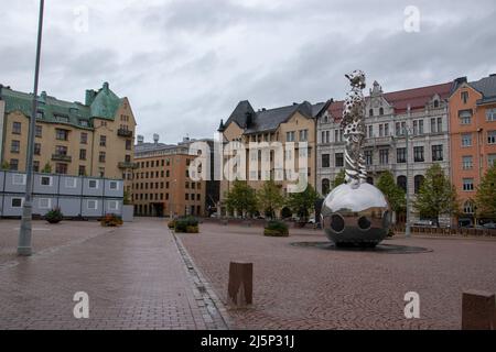 'He Who Brings the Light' is the Winter War (1939-1940) Memorial in Kasarmitori, Helsinki, Finland by Pekka Kauhanen. Stock Photo