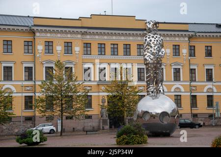 'He Who Brings the Light' is the Winter War (1939-1940) Memorial in Kasarmitori, Helsinki, Finland by Pekka Kauhanen. Stock Photo