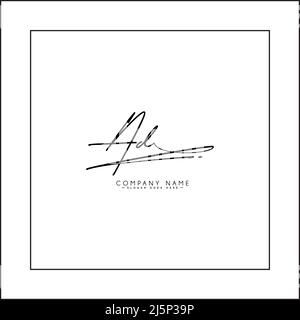 A, D, AD Initial letter handwritten and signature vector image template ...