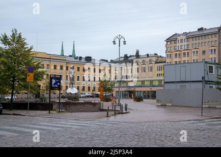 'He Who Brings the Light' is the Winter War (1939-1940) Memorial in Kasarmitori, Helsinki, Finland by Pekka Kauhanen. Stock Photo