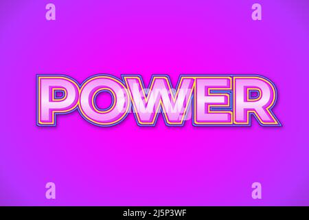 Editable text effects Power , words and fonts can be changed Stock Vector
