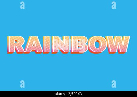 Editable text effects Rainbow , words and font can be changed Stock Vector