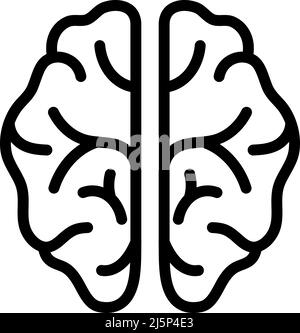 Brain outline icon design ilustration template vector Stock Vector