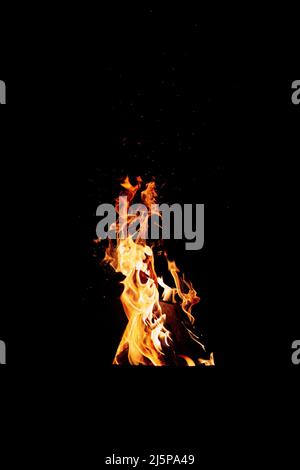 campfire burning flames hot fire Stock Photo