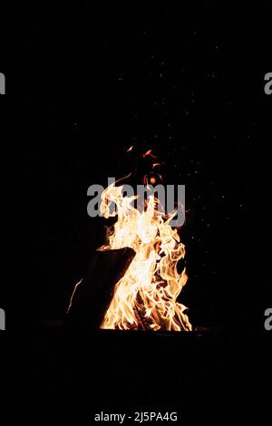 campfire burning flames hot fire Stock Photo