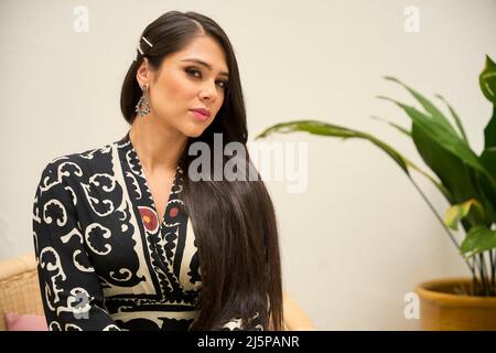Mexican Actress Camila Rojas poses for a photo session at Alba Hotel on