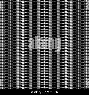 Abstract monochrome vector graphics with digital transition effect. Brutalist style futuristic pattern built with distorted geometric shapes, random f Stock Vector