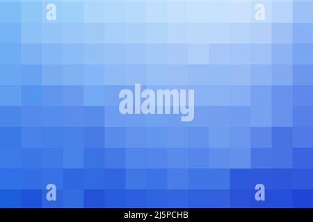 Gradient background of light blue squares. Horizontal geometric texture of sky blue tones squares. Abstract squares pixel art template. The substrate Stock Vector