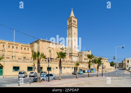 Marsaskala, Malta - August 29th 2018: St Anne's Parish Church which is the parish church for Marsaskala. Stock Photo