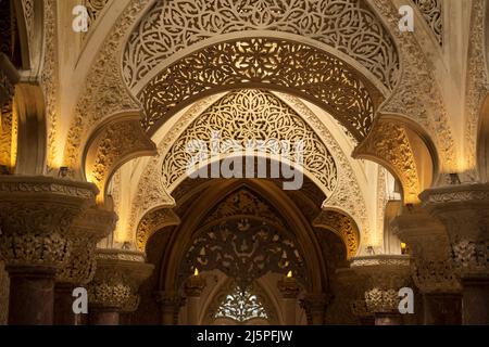 Interior detail from the Palacio de Monserrate, Sintra, Portugal Stock Photo