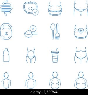 Underweight Normal Weight Overweight Icons Apple Burger Man Pictogram 