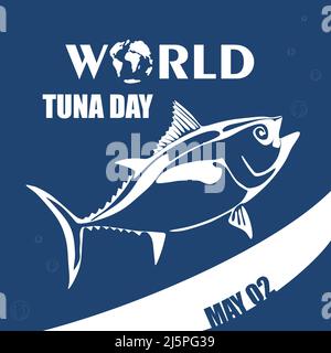 World Tuna Day vector stylized clipart Illustration Stock Vector