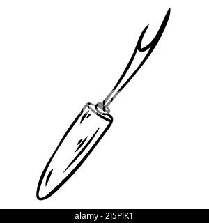 A sewing tool is a sharp fabric ripper. Vector illustration Stock Vector
