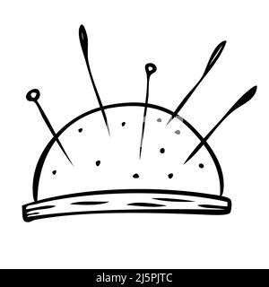 Sewing pins and pin cushion icon, cartoon style Stock Vector Image & Art -  Alamy