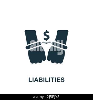 Liabilities icon. Monochrome simple Accounting icon for templates, web design and infographics Stock Vector