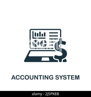 Accounting System icon. Monochrome simple Accounting icon for templates, web design and infographics Stock Vector