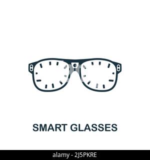 Smart Glasses icon. Monochrome simple Artificial Intelligence icon for templates, web design and infographics Stock Vector