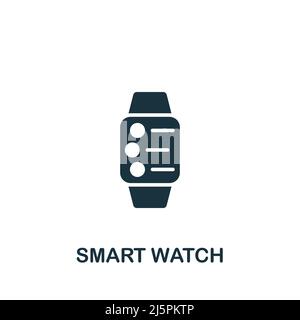 Smart Watch icon. Monochrome simple Artificial Intelligence icon for templates, web design and infographics Stock Vector