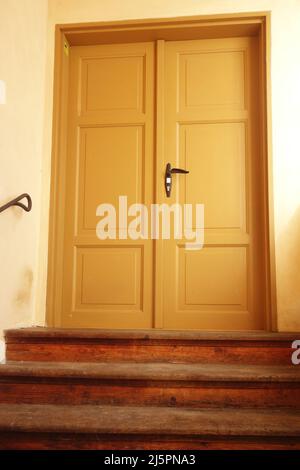 classic door and stairs Stock Photo